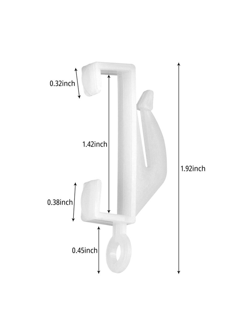 Captaintech 100 Pcs Curtain Hooks, Curtain Track Hooks White Plastic Curtain Hooks for Shower Curtain, Track Window, Door, Window Curtain - Image 2