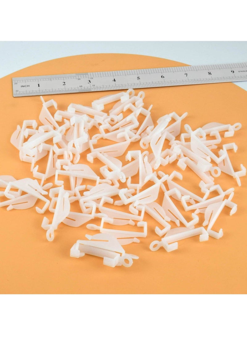 Captaintech 100 Pcs Curtain Hooks, Curtain Track Hooks White Plastic Curtain Hooks for Shower Curtain, Track Window, Door, Window Curtain - Image 3