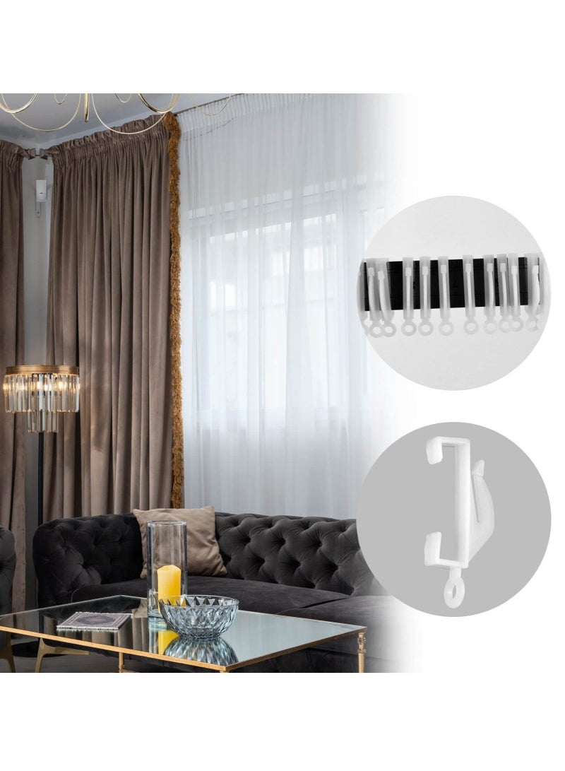 Captaintech 100 Pcs Curtain Hooks, Curtain Track Hooks White Plastic Curtain Hooks for Shower Curtain, Track Window, Door, Window Curtain - Image 4