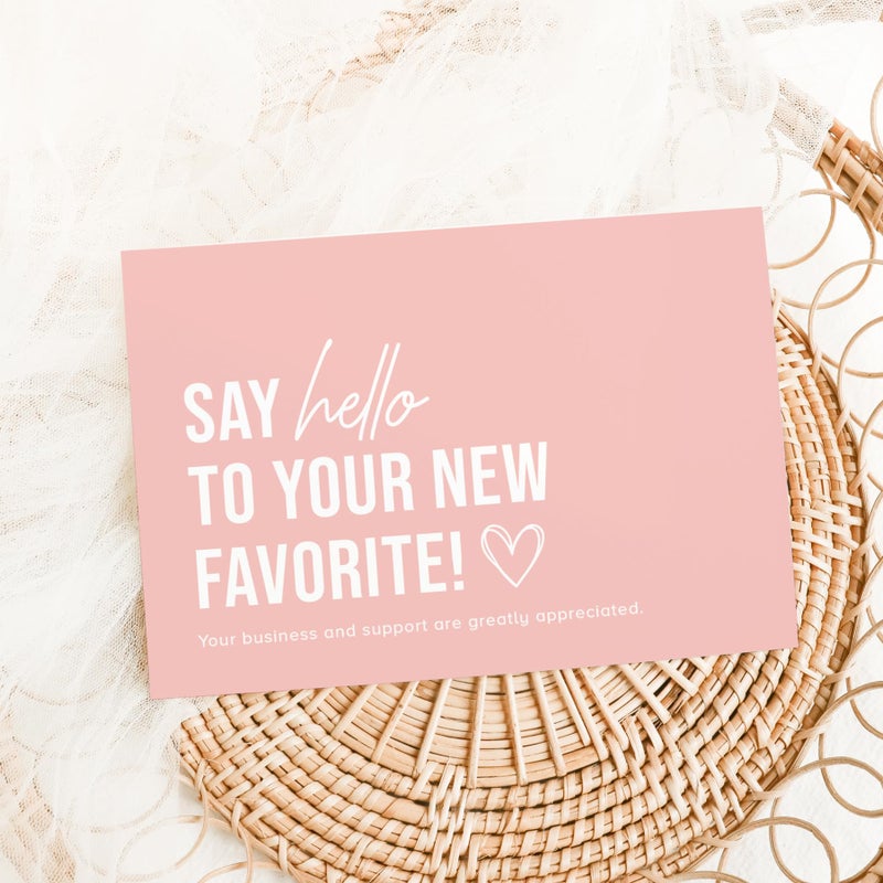 ThreeKin Collective 100-Pack â€œSay Hello to Your New Favoriteâ€ Business Thank You Cards - 3.5â€ x 2.5â€ Premium Heavy-Duty Cardstock, Designed in the USA by Female-Owned Business - Image 4