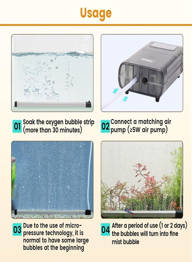 hygger Aquarium Bubble Strip, Nano Air Bubble Curtain Wall Aquarium Air Stone Kit, Quiet High Dissolved Oxygen Diffuser Fish Tank Bubbler Decorations for Freshwater Saltwater (13.8 Inch) - Image 5