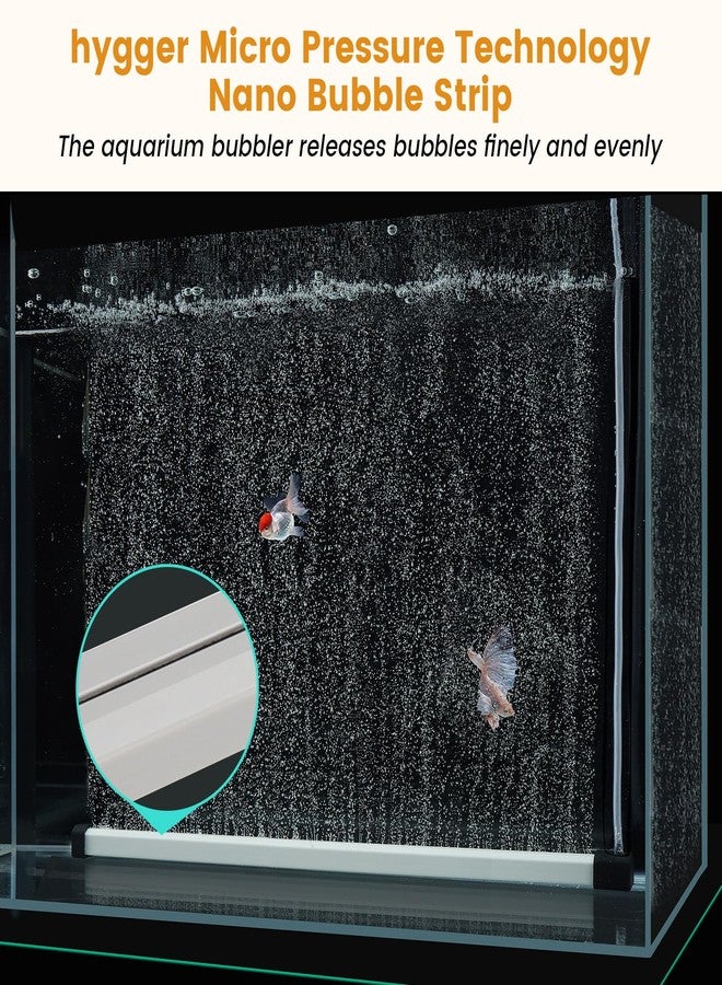 hygger Aquarium Bubble Strip, Nano Air Bubble Curtain Wall Aquarium Air Stone Kit, Quiet High Dissolved Oxygen Diffuser Fish Tank Bubbler Decorations for Freshwater Saltwater (13.8 Inch) - Image 2