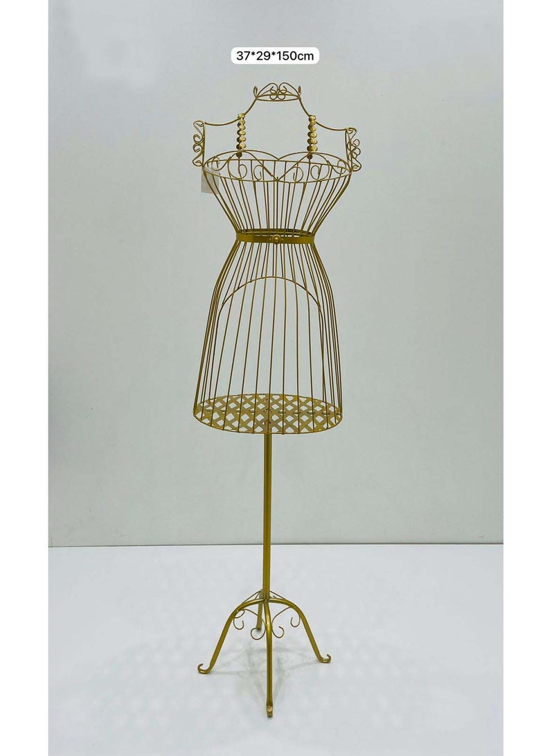 LINGWEI Half Length Iron Female Mannequin White 37x29x150 CM - Image 1