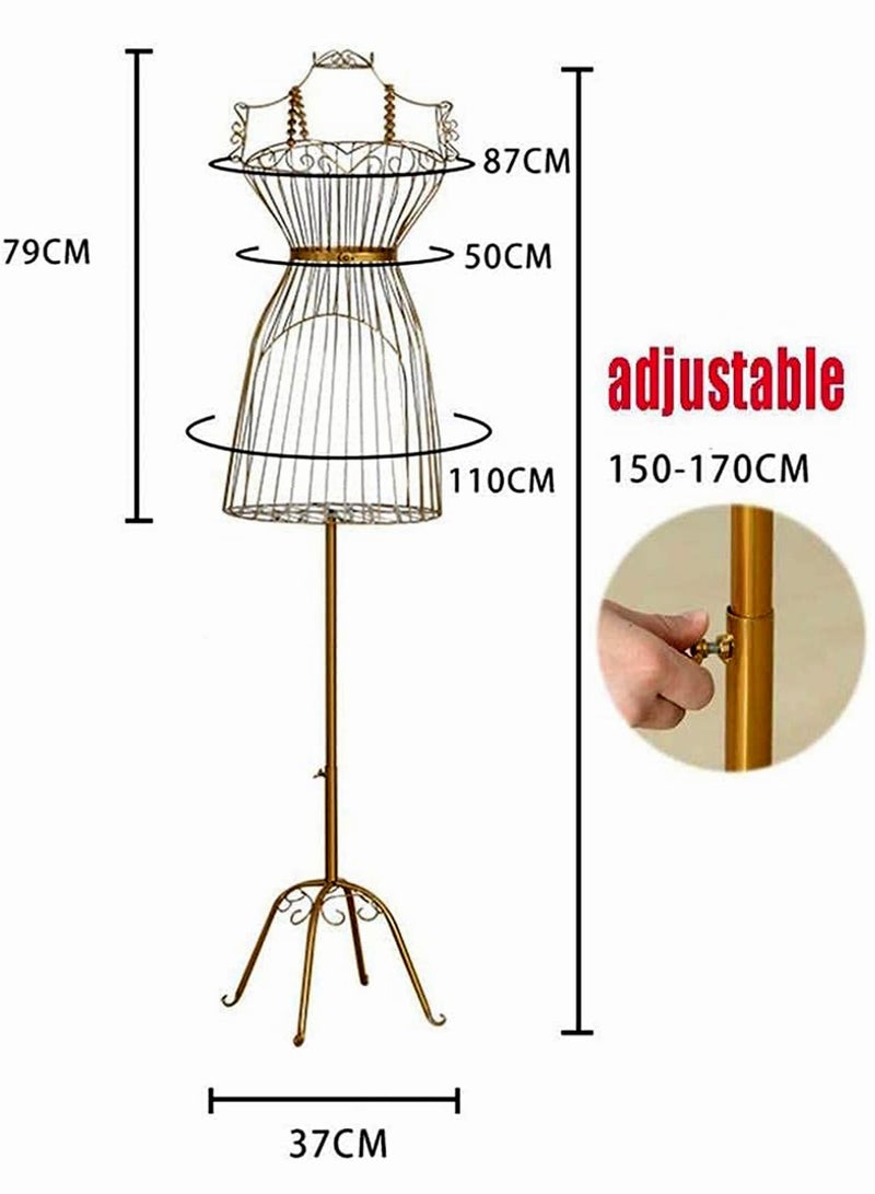 LINGWEI Half Length Iron Female Mannequin White 37x29x150 CM - Image 3