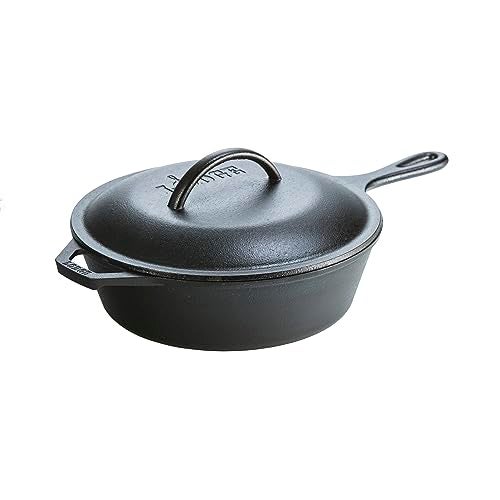Lodge 3 Quart Pre-Seasoned Cast Iron Deep Skillet with Lid - Image 2