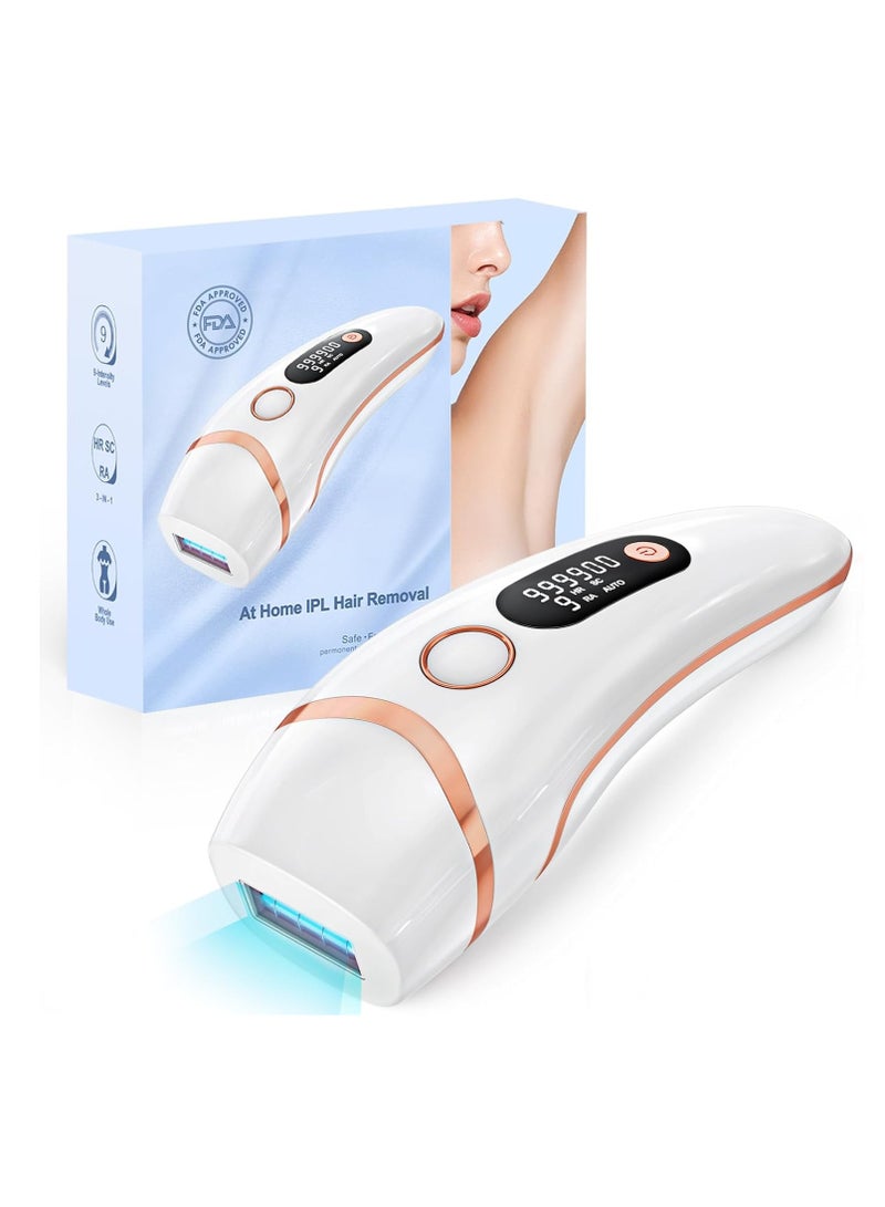 چويي أجهزة إزالة الشعر بالليزر للنساء والرجال، 3 في 1 في المنزل 9 مستويات ترقية 999900 ومضة لإزالة الشعر بالليزر للوجه والإبطين والذراعين وخط البيكيني والساقين والجسم كله - Image 1