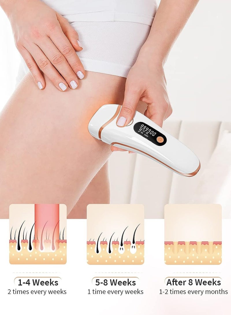 چويي أجهزة إزالة الشعر بالليزر للنساء والرجال، 3 في 1 في المنزل 9 مستويات ترقية 999900 ومضة لإزالة الشعر بالليزر للوجه والإبطين والذراعين وخط البيكيني والساقين والجسم كله - Image 5