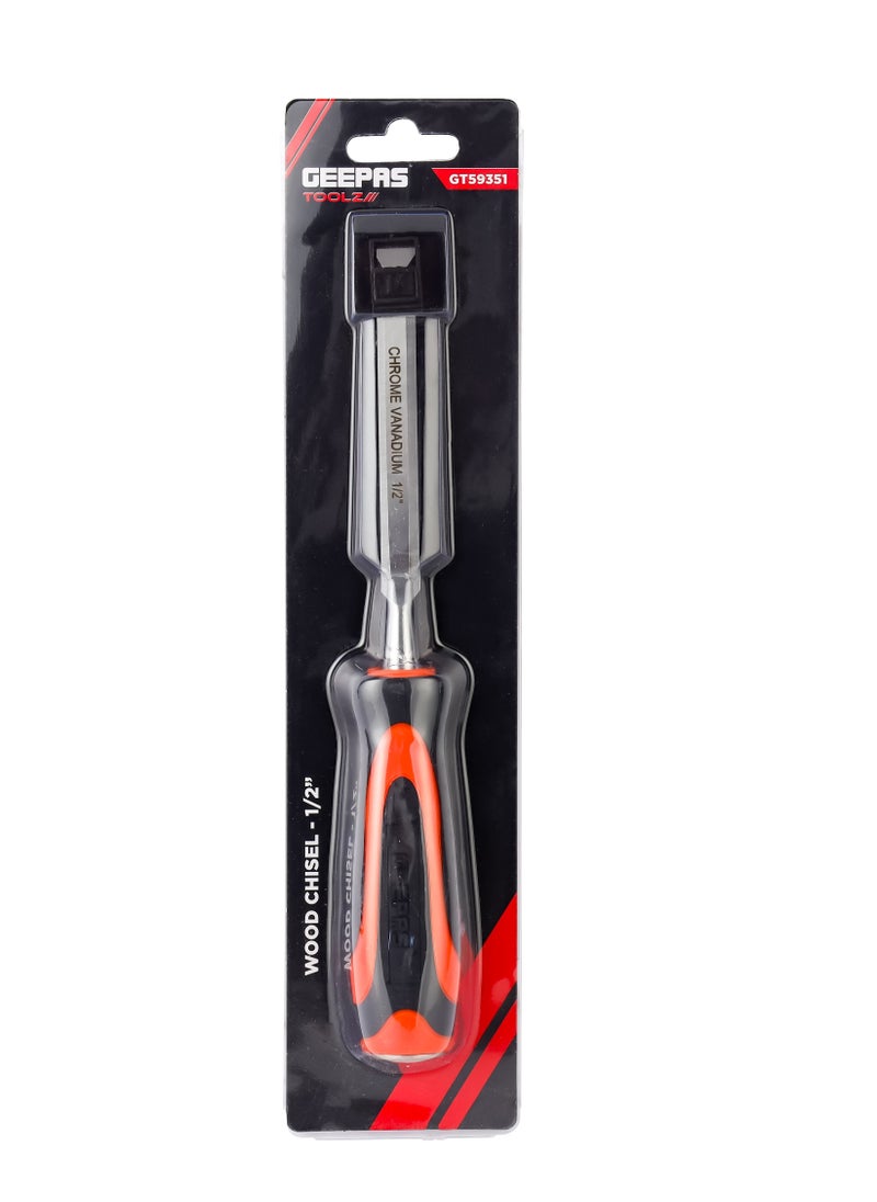GEEPAS Geepas Toolz 1/2" Wood Chisel- GT5935, High-Quality Cr-V Construction, Induction Hardened, Equipped with TPR Handle| Light-Weight and Durable, Ideal for DIY, Home Improvement, General Repairs, Mainten  - Image 4