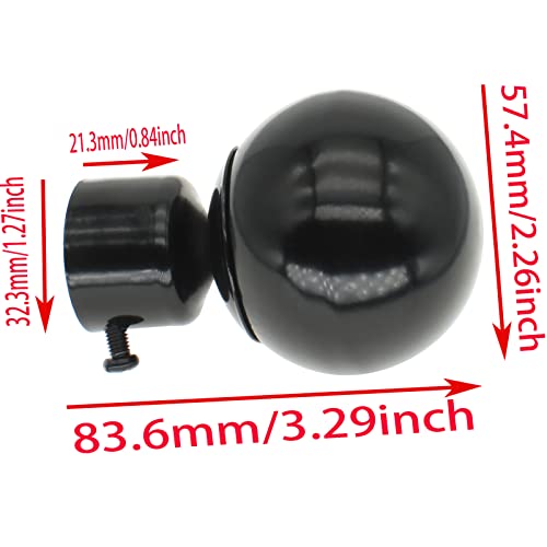 FDXGYH Window Curtain Rod Cap Finials 2 Pcs Ball Design Window Curtain Rod End Plug with fixing screw for 1.1inch Diameter Roman Curtain Rods [FDXGYH] - Image 2