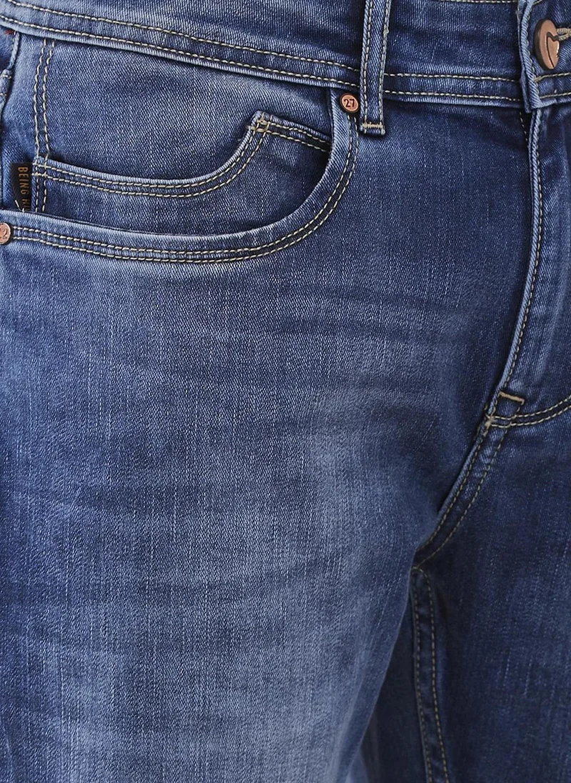 Being Human MID TONE Men Classic Light Fade Stretchable Jeans for Men | Best Price UAE