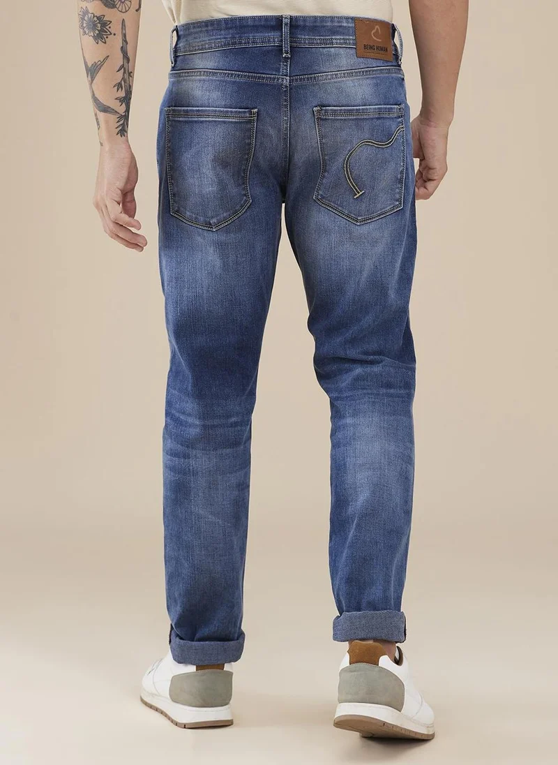 Being Human MID TONE Men Classic Light Fade Stretchable Jeans for Men | Best Price UAE