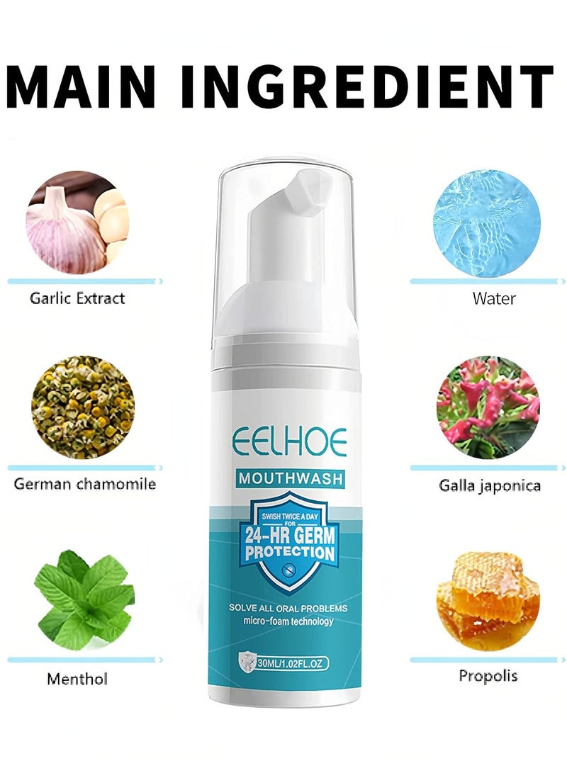 EELHOE Teeth Whitening Toothpaste Foam, Teeth Aid Mouthwash Teeth Whitening Foam Toothpaste, Toothpaste Whitening Stain Removal Foam Toothpaste - 30ml - Image 4