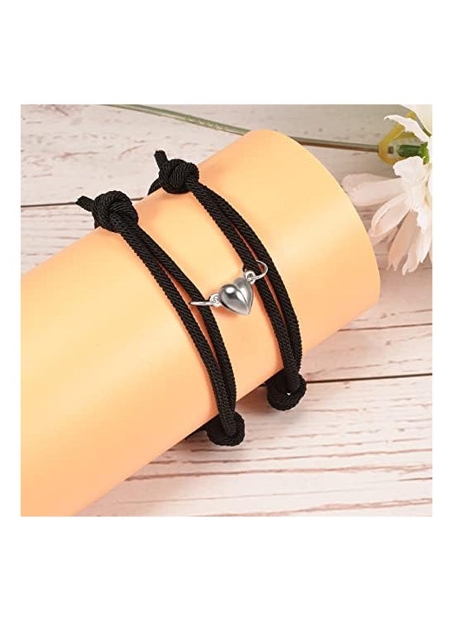 Generic - GBTBYS 2PCS Magnetic Couple Bracelets Love Vows of Promise Mutual Attraction Long Distance Friendship Best Friend Sister Braided Rope Gift for Men Women Mothers Day Birthday Gift - Image 1