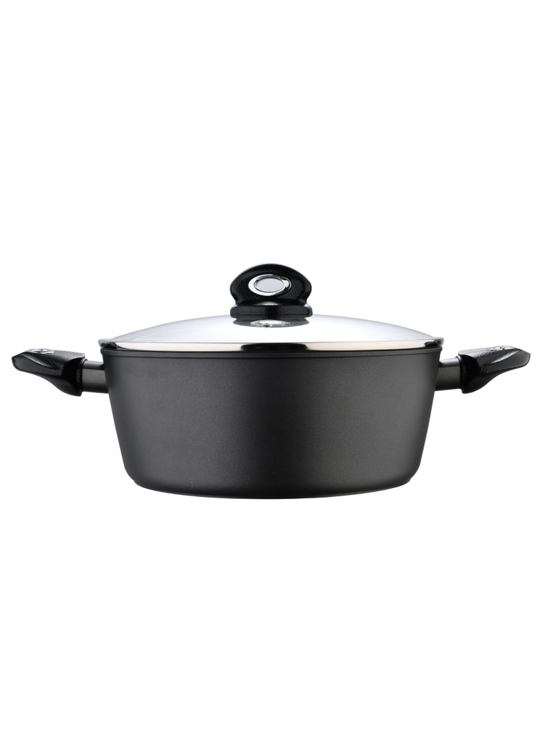 BERGNER Orion Forged Aluminium Induction Bottom Non-stick Casserole With Lid 30cm - Image 2