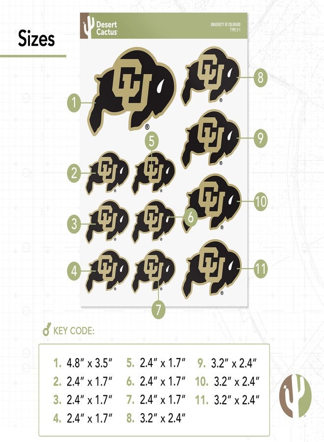 Desert Cactus University of Colorado Buffaloes Buffs Sticker Vinyl Decals Laptop Water Bottle Car Scrapbook Sheet T3 (Type 3-1) - Image 3