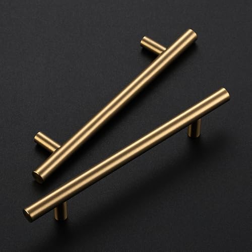 JOY DECOR 5 Pack Champagne Bronze Cabinet Pulls 738 Inch Length 5 Inch 128mm Hole Center Stainless Steel Kitchen Cabinet Handles for Drawer and Cupboard - Image 3