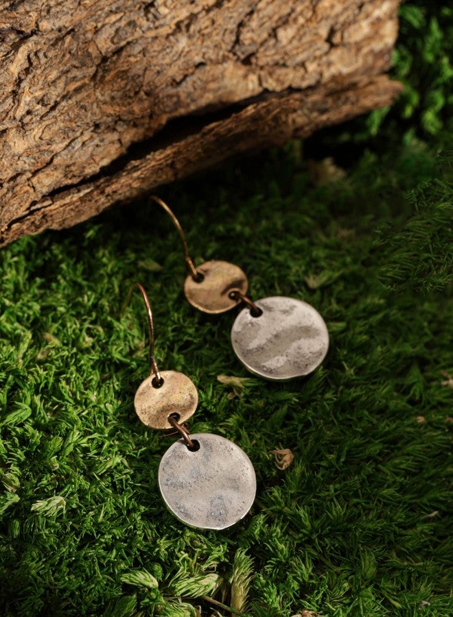 MINACHI Vintage Boho Antique Layered Disc Dangle Drop Earrings, Vintage Fashion Statement Jewelry Gift for Women (2) - Image 2