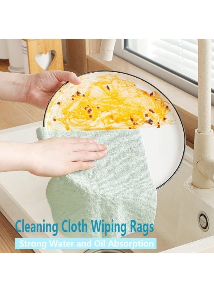 Microfiber Cleaning Cloth - Reusable Wipes Box - Multi-Purpose Microfiber Towel for Home Kitchen Car Glass Towel-20 Pieces  (Green) - Image 3