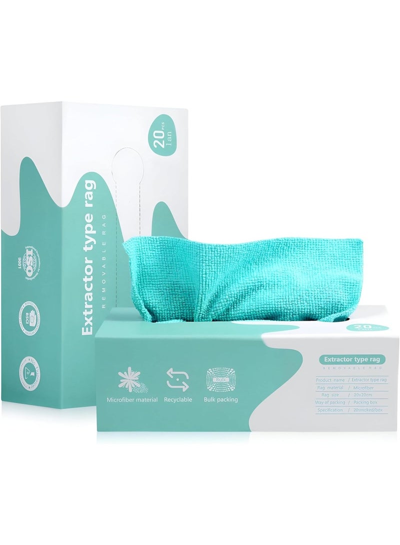 Microfiber Cleaning Cloth - Reusable Wipes Box - Multi-Purpose Microfiber Towel for Home Kitchen Car Glass Towel-20 Pieces  (Green) - Image 1
