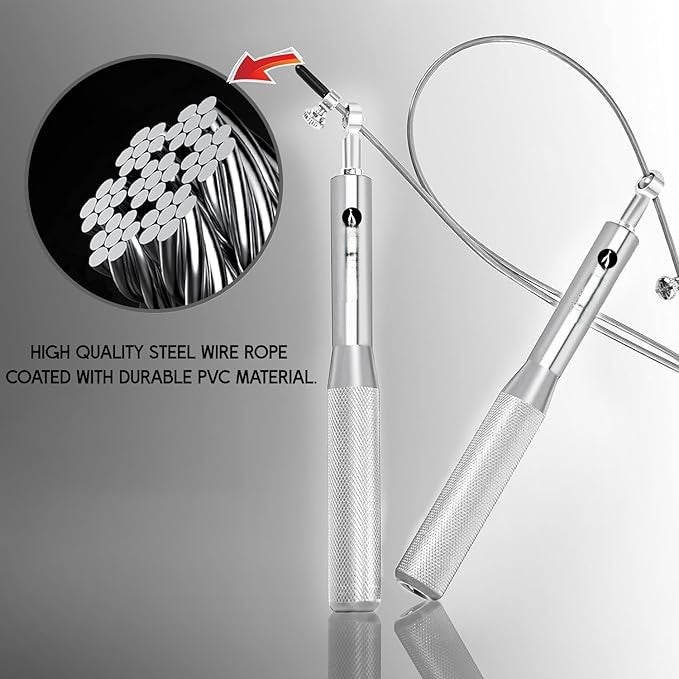 RHYNOFIT Jumping Rope, High Speed Skip Rope - Tangle-Free Skipping Rope - Screw-Free Design - Jump Ropes for Adult and Kids, Suitable for Cardio, Boxing Workouts & Crossfit - Image 3