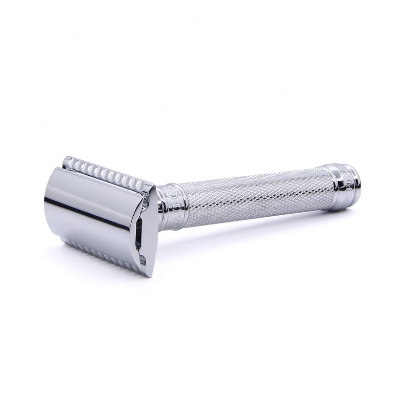 Edwin Jagger DE89KN14BL Reusable Classic Double Edge Safety Razor for Men Knurled