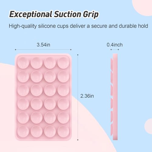 OPOM Magnetic Suction Phone Mount for MagSafe Case,Silicone Sticky Phone Grip Holder for iPhone,Removable Hands-Free Selfie/Video for TikTok & Instagram Influencer/Creator (Light Pink) - Image 4
