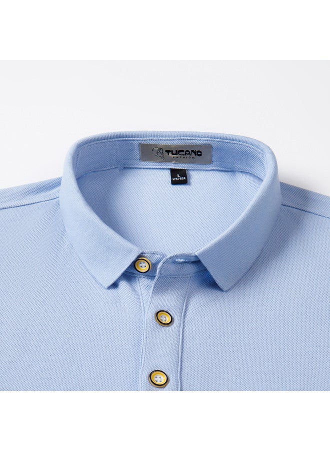 Tucano 7a Antibacterial】men's Cotton Short-sleeve Polo Shirt + Ice Silk Casual Pants - Dad's Outfit Men's Suit - Image 5