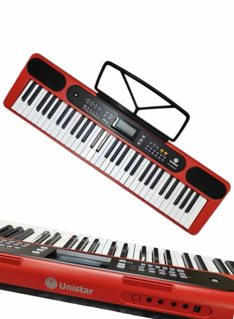 يونيستار كيبورد YM-338 لوحة مفاتيح موسيقية للمبتدئين بيانو أورج 61 مفتاح 300 نغمة 300 إيقاع مع محول الطاقة - Image 2