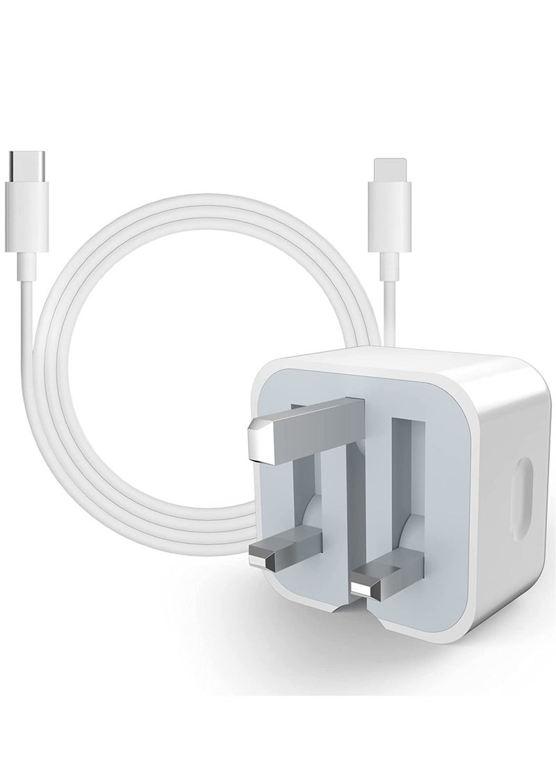 USB C Plug 20W USB C PD Charger Fast Wall Charger with 1M/3FT Cable Foldable Durable Power Delivery 3.0 Adapter Compatible with Phone 13/12/12 Pro/12 Pro Max/11 Pro Max/SE Pad ProUSB C Plug 20W USB C - Image 1