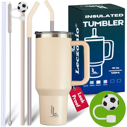 Leczonio Tumbler with Straw | Sipper Bottle | Single ps 1200ML Stainless Steel hot and Cold Insulated Water chugger with lid and Handle for Women, Adults Travel Mug Office Gym (Levender Mist) - Image 1