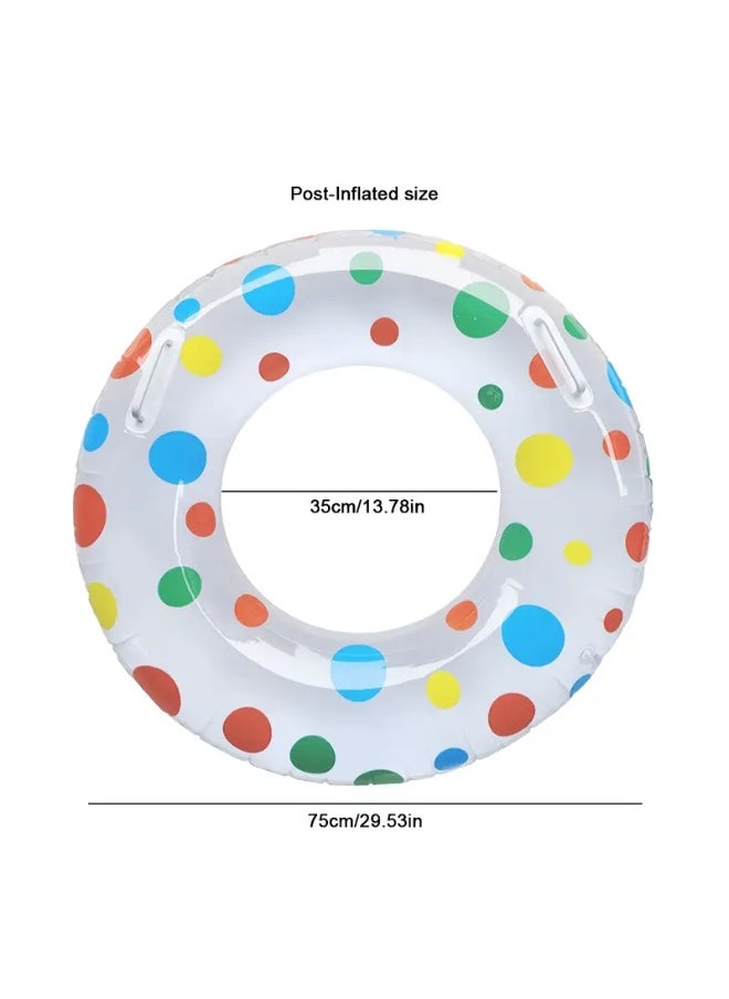 Goolsky 1pc Adult Size Inflatable Swim Ring, Polka Dot Design, Durable PVC Pool Float Tube, Uncharged, Ideal for Ages 14+, Perfect for Christmas & Halloween Festivities, Universal Fit - Pack of 1  - Image 2