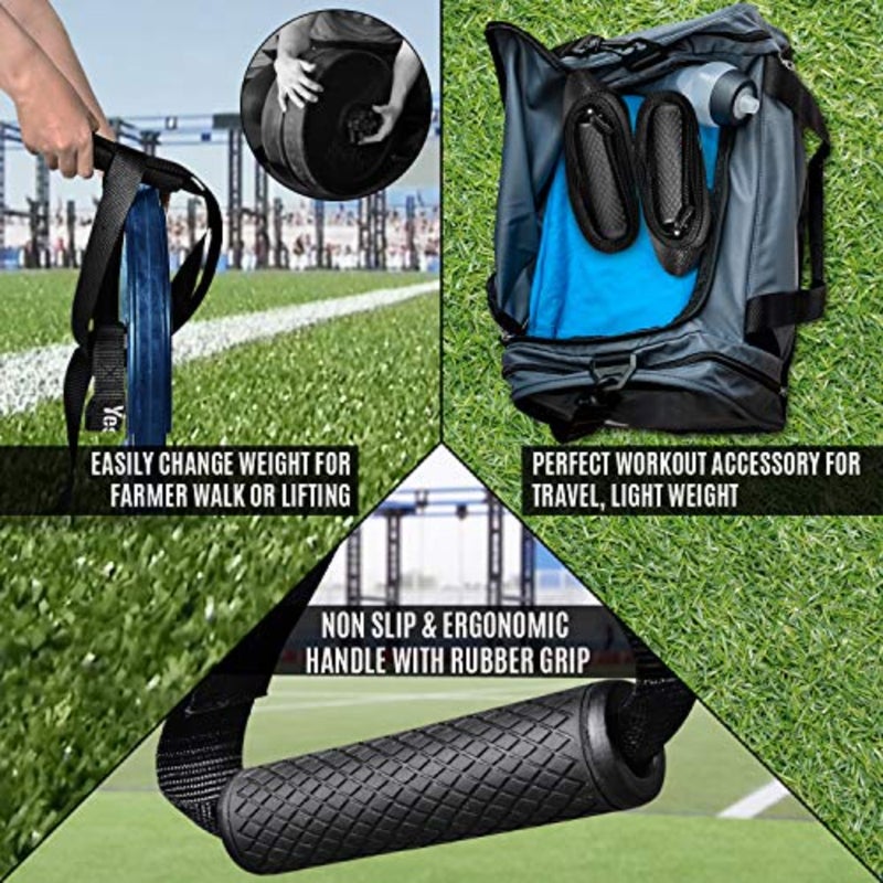 Weightlifting Handles for Farmers Walk training, heavy-duty nylon with black color, supports up to 500lbs with ergonomic non-slip grip - Image 3