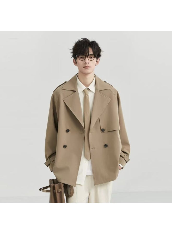 Autumn Men's Windbreaker Short Retro Fashion Casual Top Youth New High-end British Men's Jacket