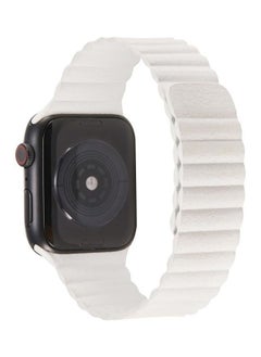PROMASS Two Loop Magnetic Replacement Strap Watchband For Apple Watch Series 1/2/3/4/5/6/7/SE 42-44-45mm White 