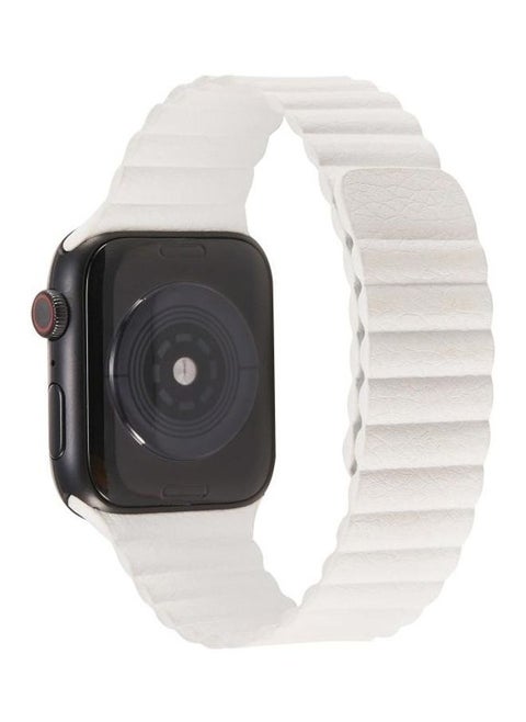 Two Loop Magnetic Replacement Strap Watchband For Apple Watch Series 1/2/3/4/5/6/7/SE 42-44-45mm White
