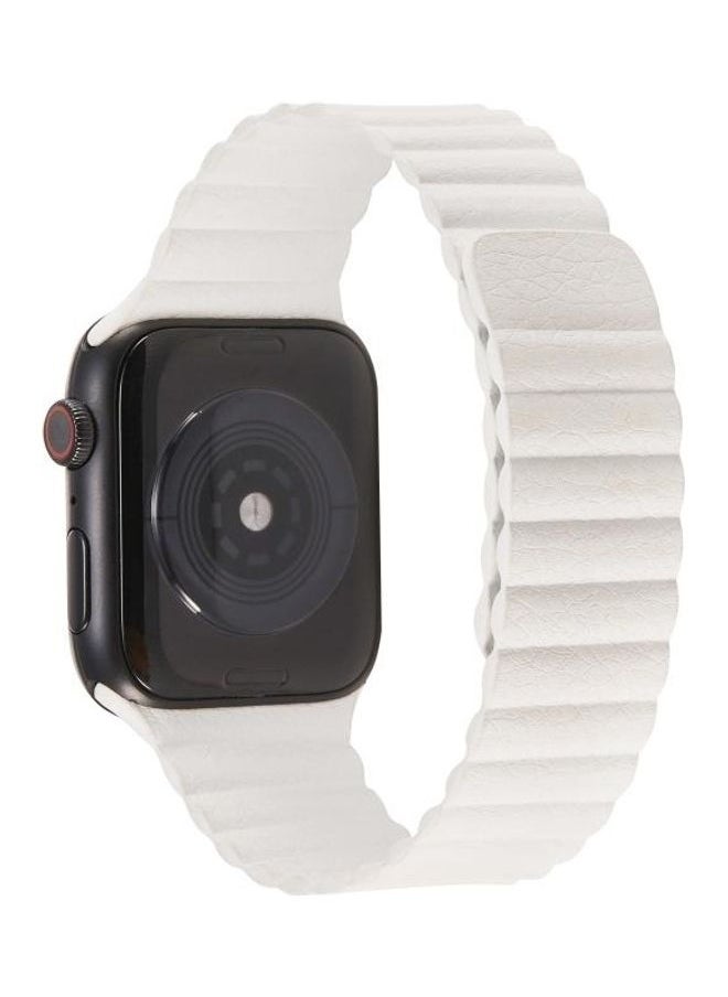 Two Loop Magnetic Replacement Strap Watchband For Apple Watch Series 1/2/3/4/5/6/7/SE 42-44-45mm White