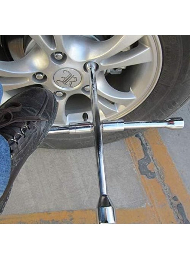 4-Way Cross Lug Nut Wrench - Fits 17, 19, 21, 23mm - Heavy Duty, Durable & Easy-to-Use Tool for All Cars & Vehicles - Image 3