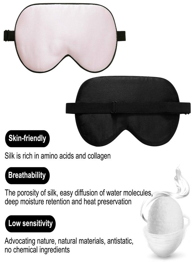 SOBONNY 100% Natural Silk Sleep Mask for Relieving Fatigue & No Stimulation Breathable Eye Mask Summer Cool Mulberry Silk Eye Cover Blindfold for Night Sleeping, Nap & Travel (Pink) - Image 4
