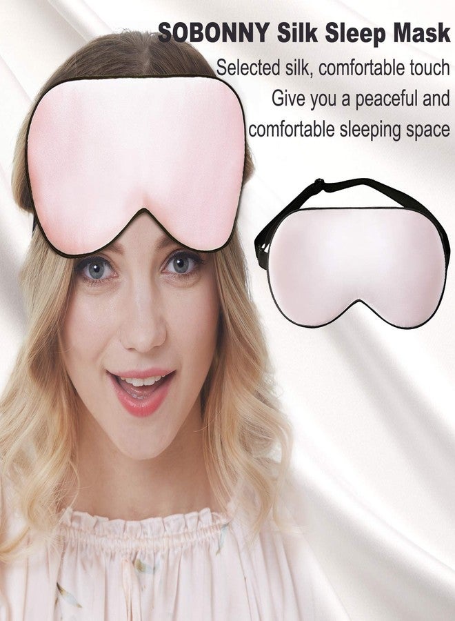 SOBONNY 100% Natural Silk Sleep Mask for Relieving Fatigue & No Stimulation Breathable Eye Mask Summer Cool Mulberry Silk Eye Cover Blindfold for Night Sleeping, Nap & Travel (Pink) - Image 5