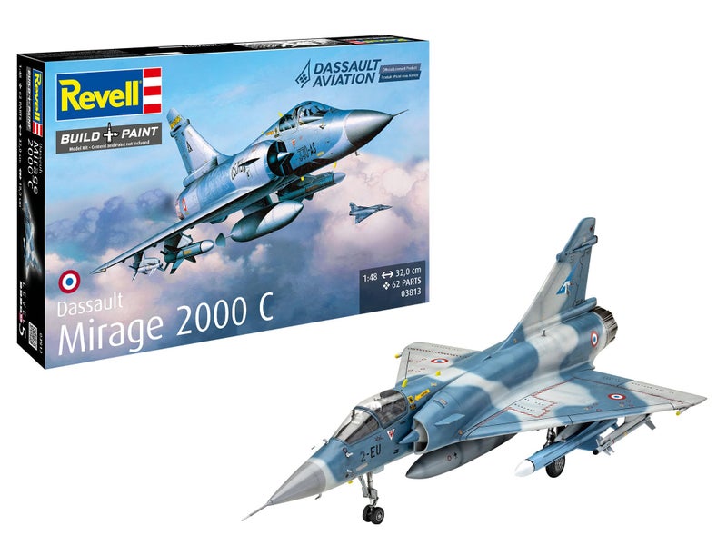 Revell مجموعة نموذج بلاستيكي غير مبني وغير مطلي من ريفيل 03813 داسو ميراج 2000C مقياس 148 - Image 2