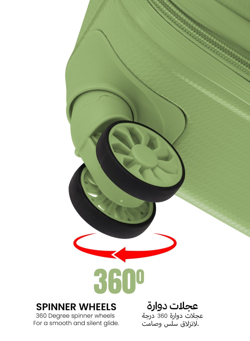 PARAJOHN SandTrail 3 Pieces ABS Luggage Trolley Set - Light Green - Image 5