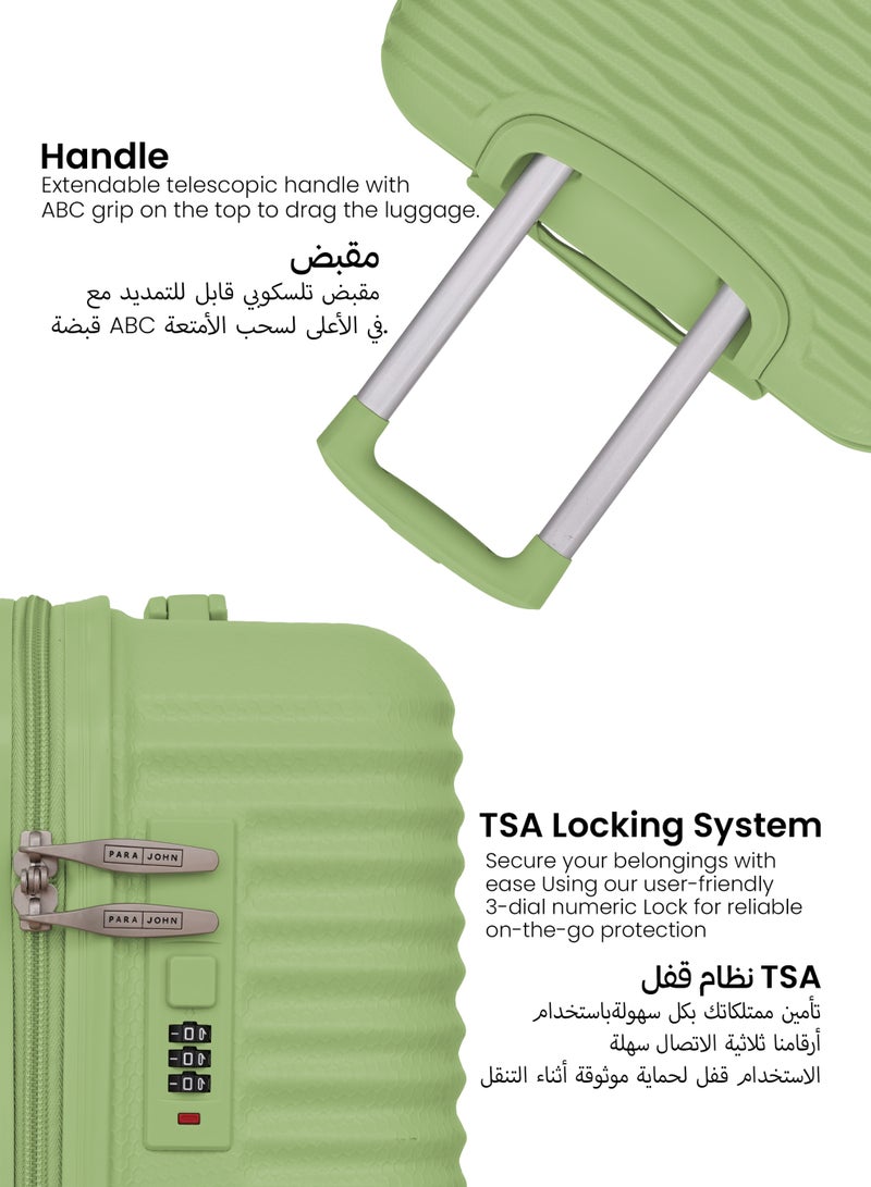 PARAJOHN SandTrail 3 Pieces ABS Luggage Trolley Set - Light Green - Image 4