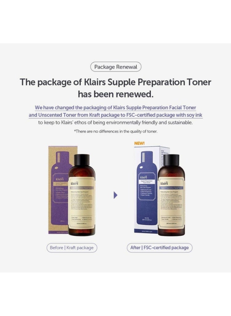 Klairs Dehydrated & Sensitive Skin – Klairs Supple Preparation Facial Toner | Hydrating, pH-Balancing & Soothing Toner - Image 5