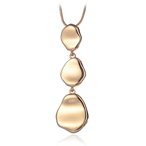 welbijoux Long Lariat Chain Necklace 18K Gold Plating 3 Special Shape Y Bar Pendant Necklace for Women - Image 1