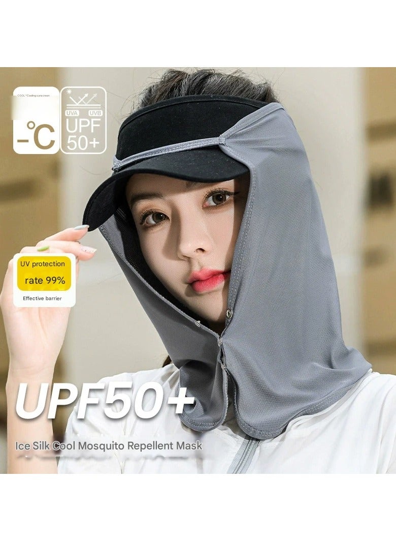 Goolsky Spring Summer Sunshade Hat Curtain for Women Outdoor Hiking Cycling Fishing Mosquito UV Protection Ice Silk Face Mask  - Image 1
