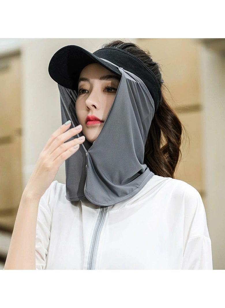 Goolsky Spring Summer Sunshade Hat Curtain for Women Outdoor Hiking Cycling Fishing Mosquito UV Protection Ice Silk Face Mask  - Image 2