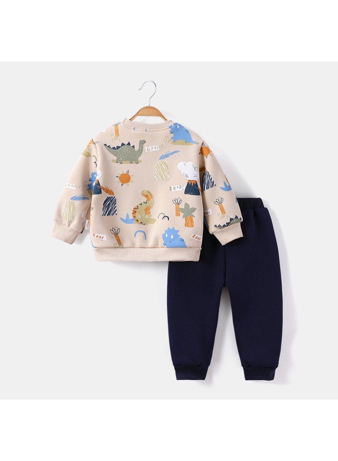 Children's Clothing Boys' Winter Fleece Sports Two-piece Set Toddler Casual Outfit - Image 4