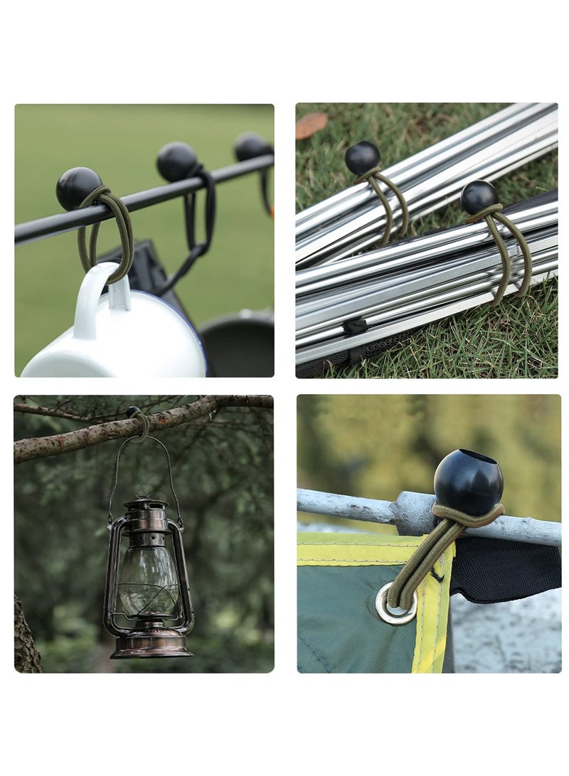 SYOSI 50 Pcs Bungee Cord with Balls, 4 Inch Heavy Duty Tarp Bungees Ties Elastic Tie Down Straps for Tarpaulin Tent Camping Pavilions Flag Marquee(Green) - Image 5