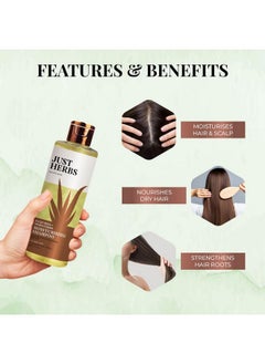Just Herbs Ayurvedic Silky Strength Anti Dandruff & Hairfall Shampoo For Men & Women - Suitable For Dry Hair Scalp, Sulphate & Paraben Free 200 Ml  - Image 2