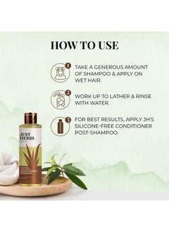 Just Herbs Ayurvedic Silky Strength Anti Dandruff & Hairfall Shampoo For Men & Women - Suitable For Dry Hair Scalp, Sulphate & Paraben Free 200 Ml  - Image 5